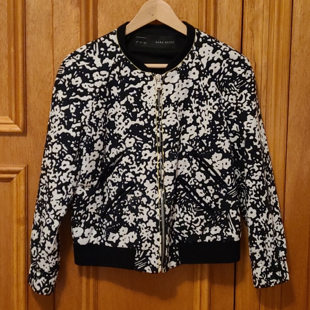 Zara floral bomber jacket